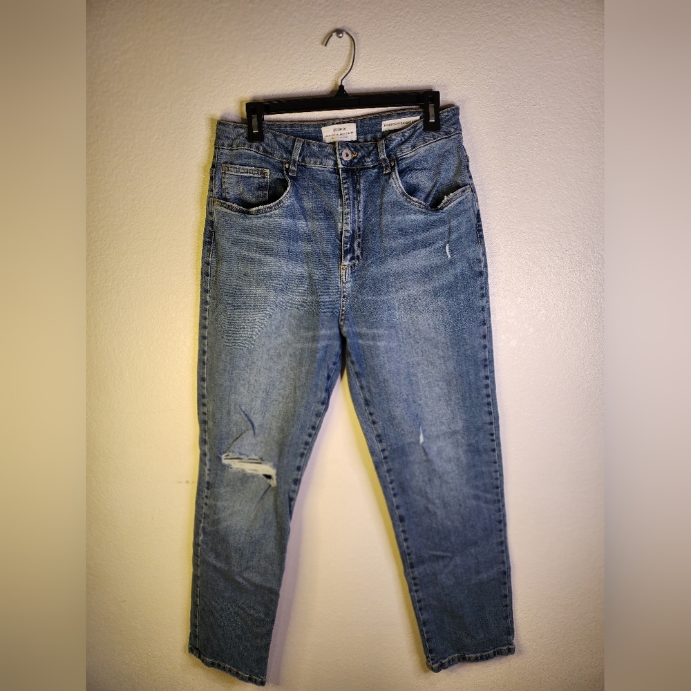 Cotton-On Stretch Straight Leg High Waist Jeans